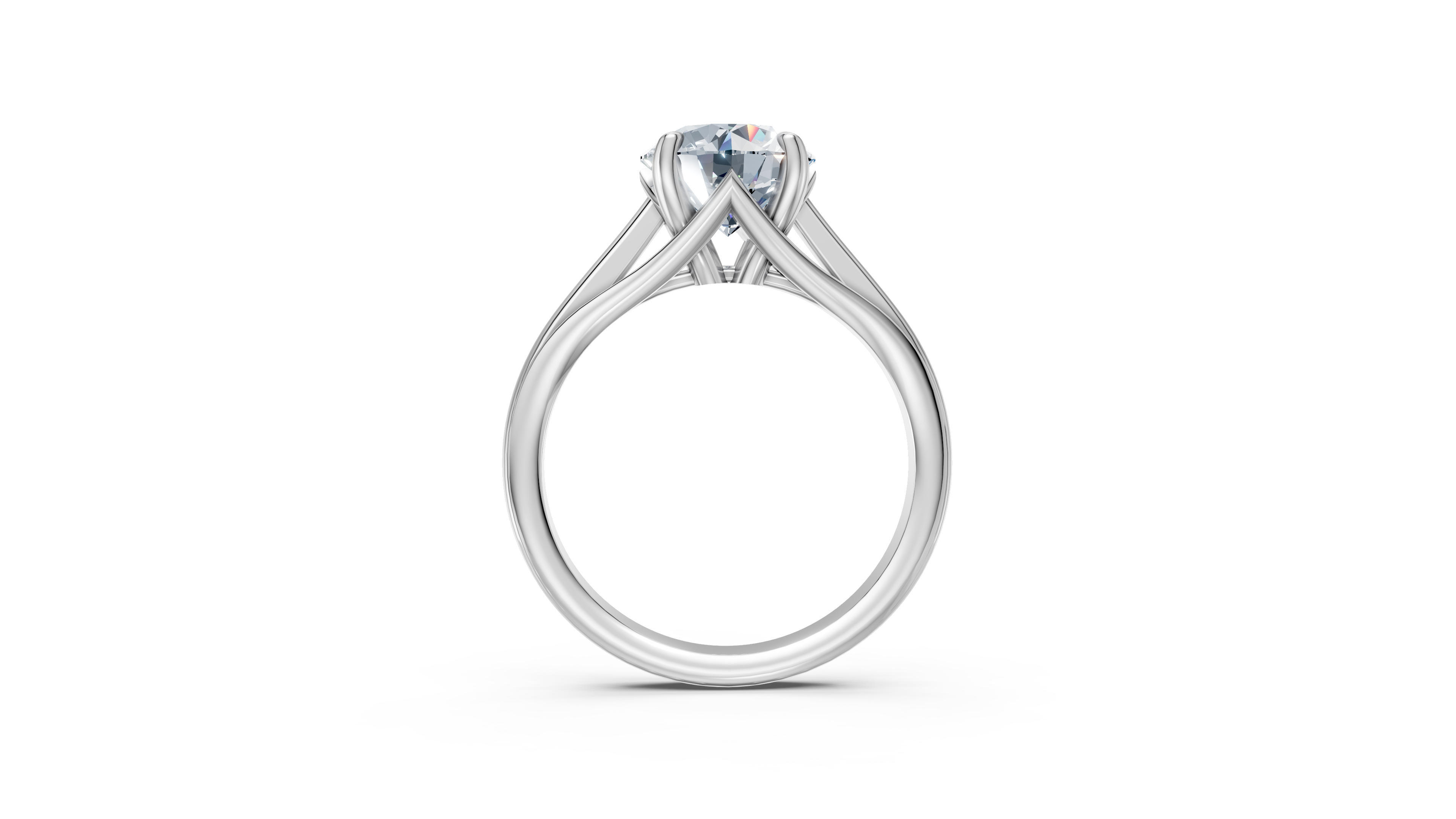 Solitaire Cross-Prong Ring