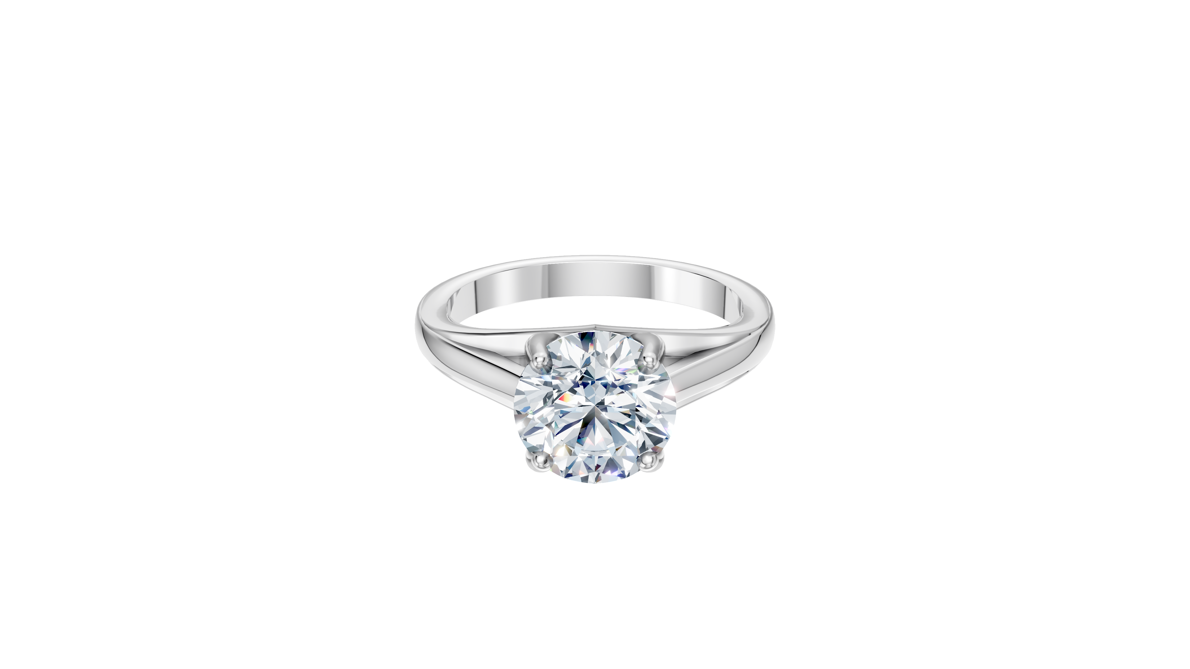 Solitaire Cross-Prong Ring