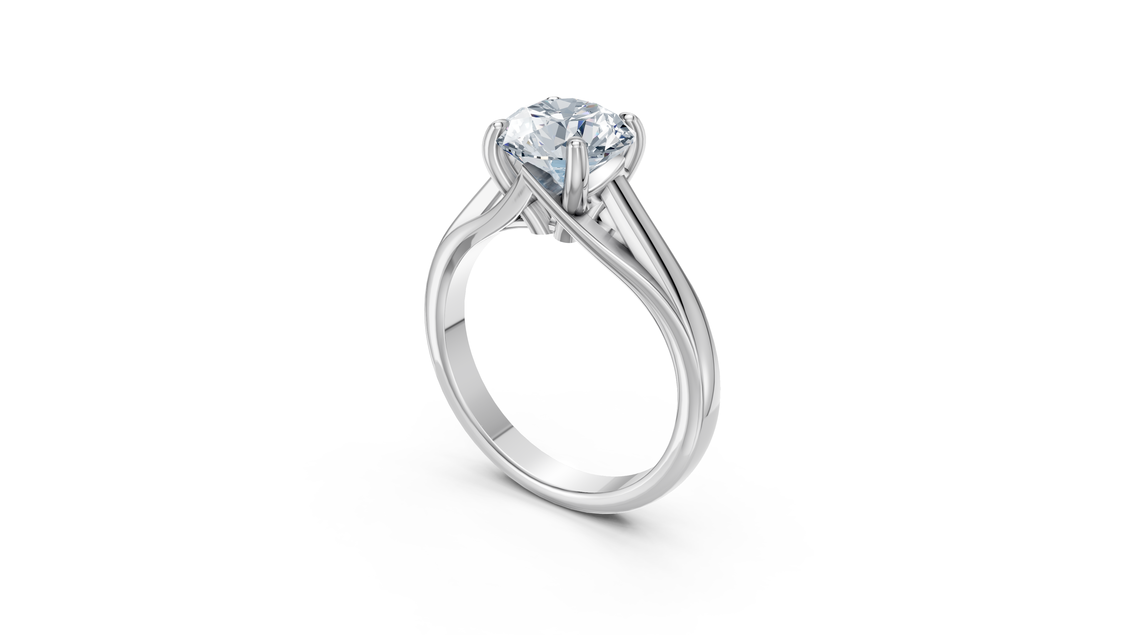 Solitaire Cross-Prong Ring
