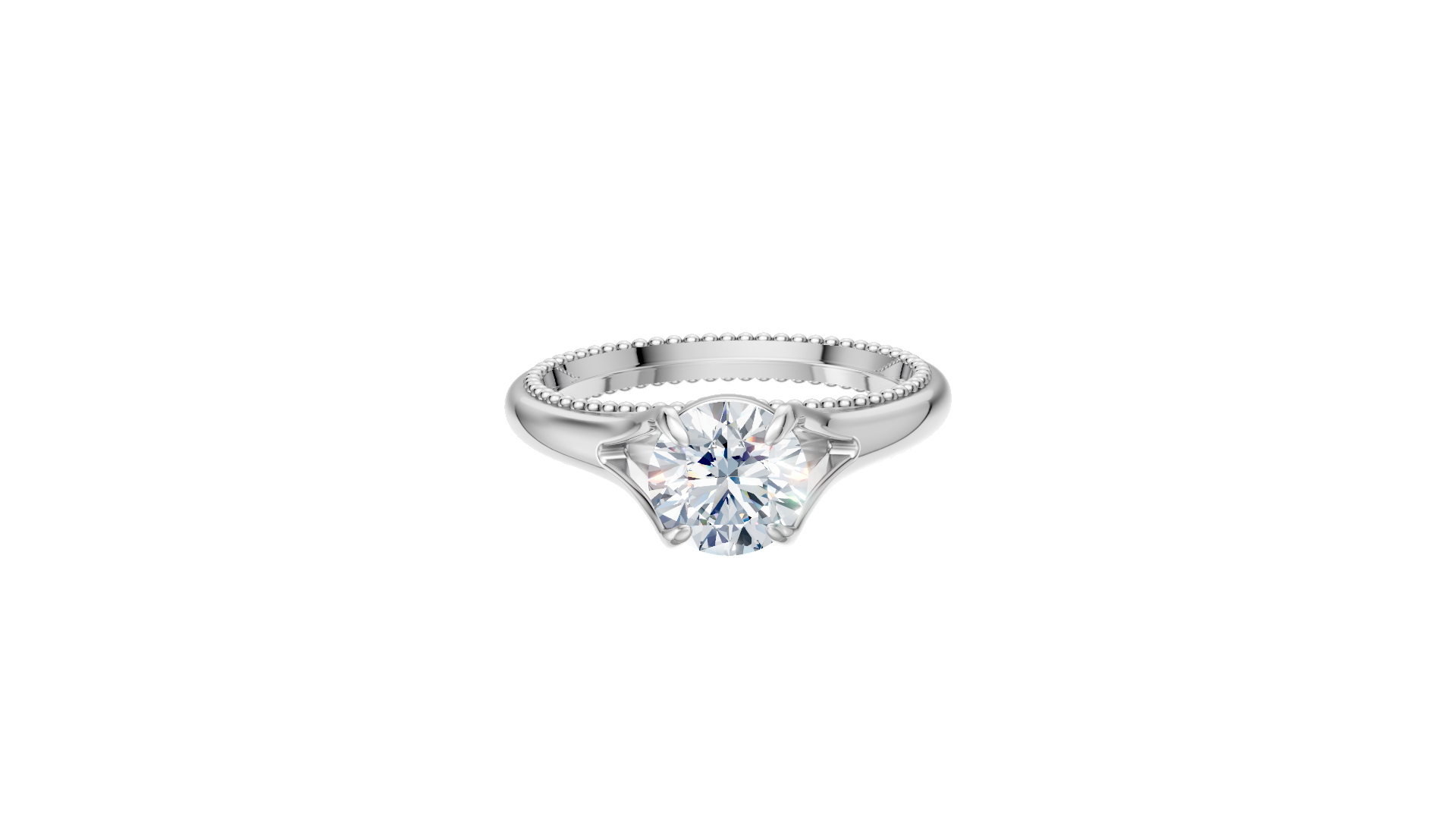 Vintage Solitaire Silver Ring