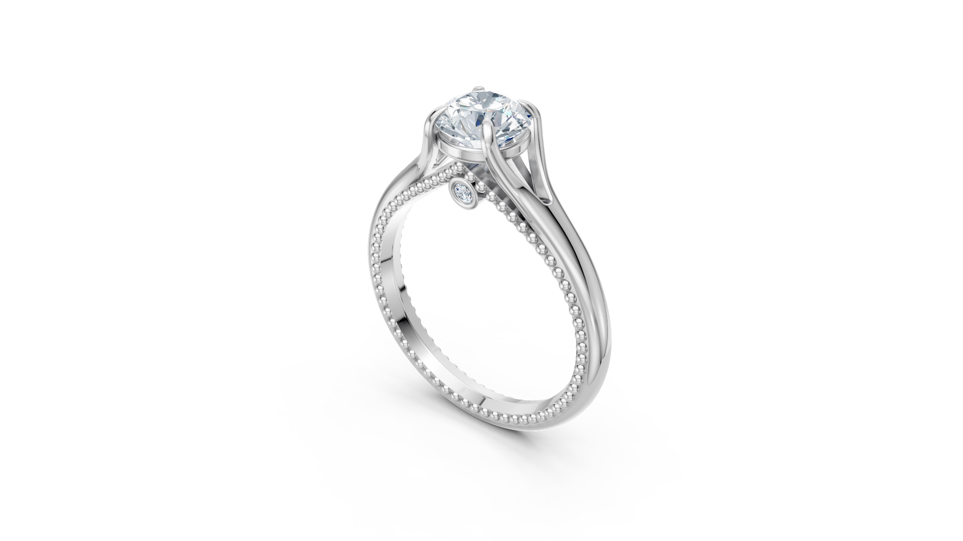 Vintage Solitaire Silver Ring