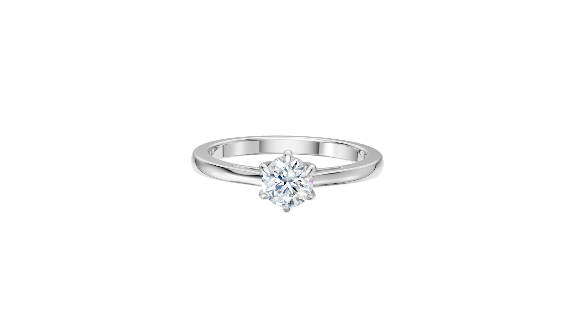 Silver Solitaire Zircon Ring