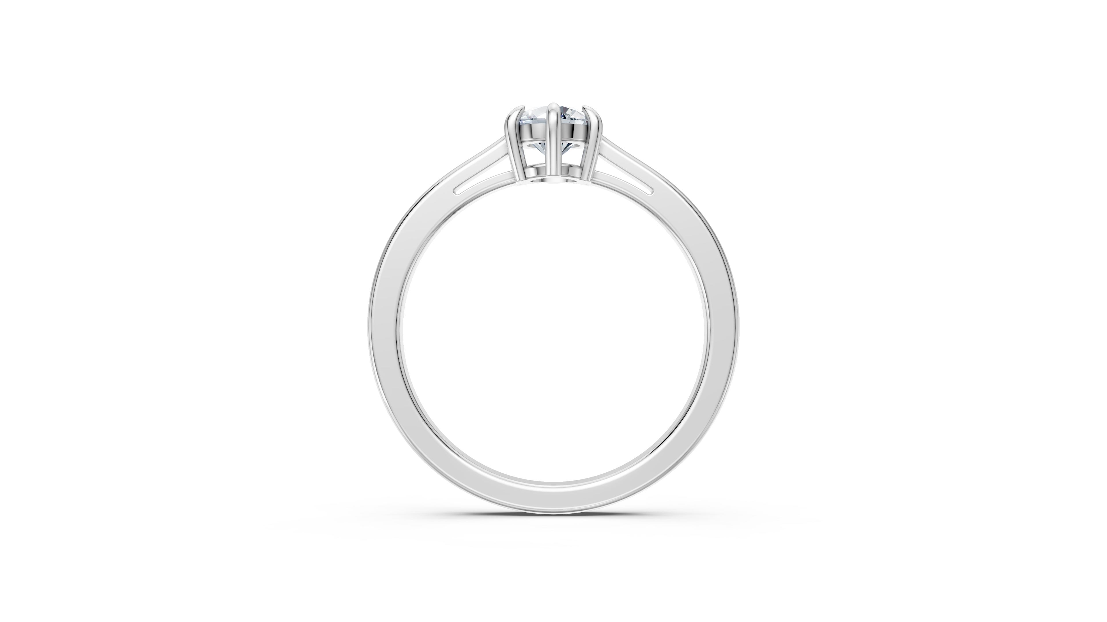 Silver Solitaire Zircon Ring