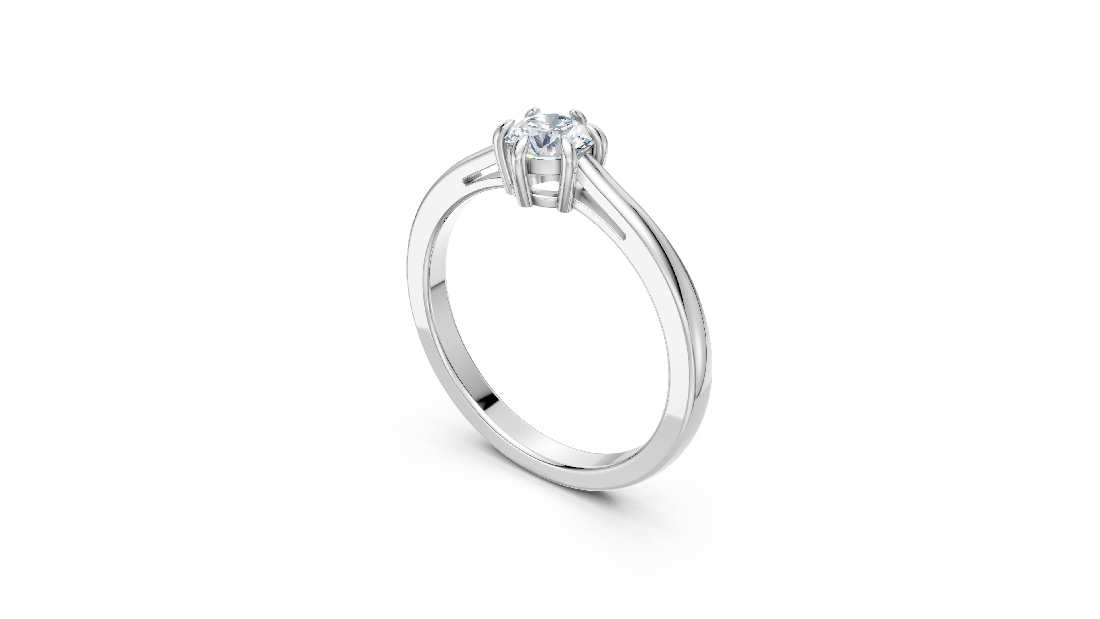 Silver Solitaire Zircon Ring
