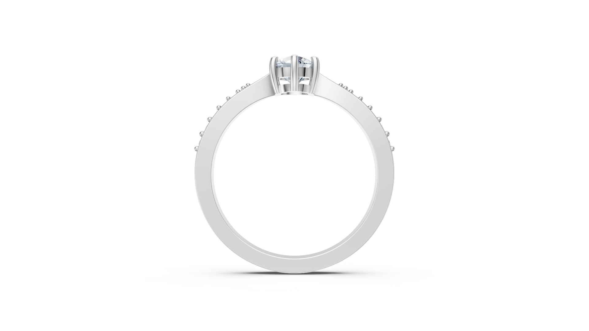Classic Solitaire Silver Ring