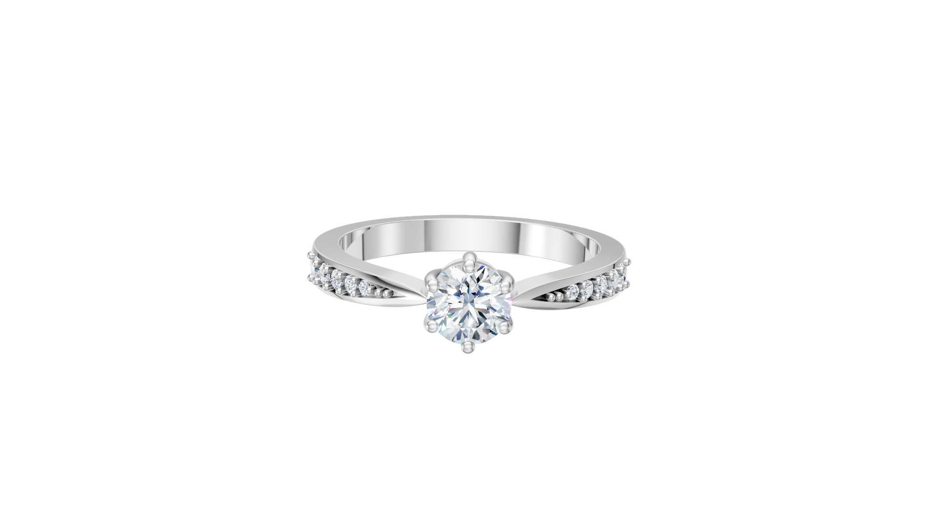 Classic Solitaire Silver Ring