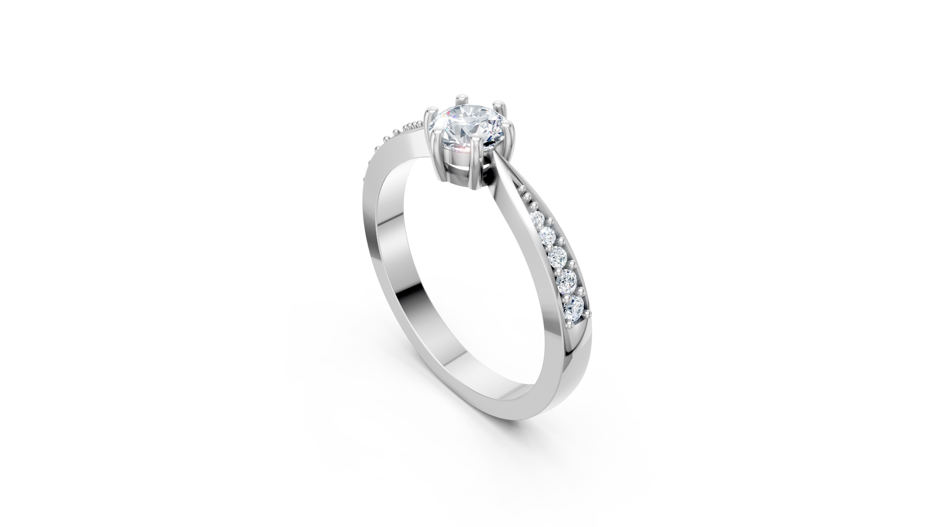 Classic Solitaire Silver Ring