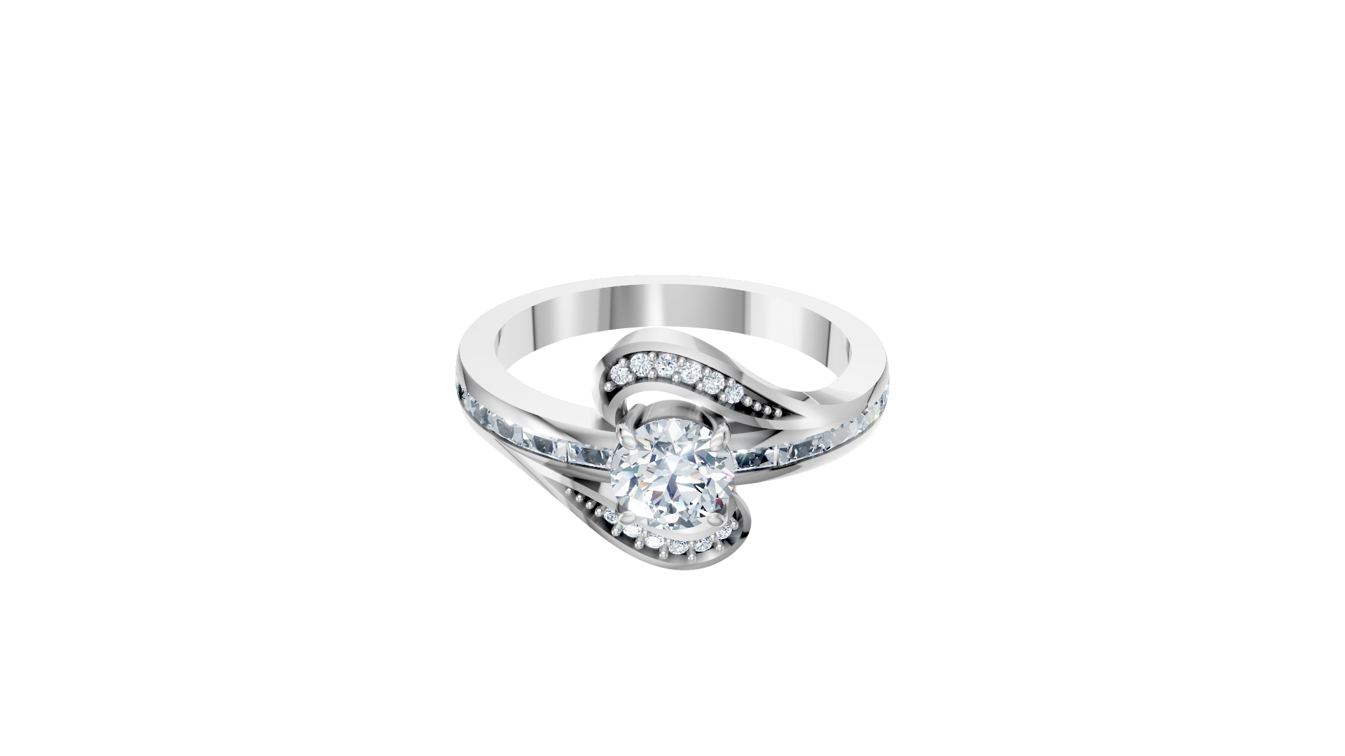 Silver Twilight Wave Ring