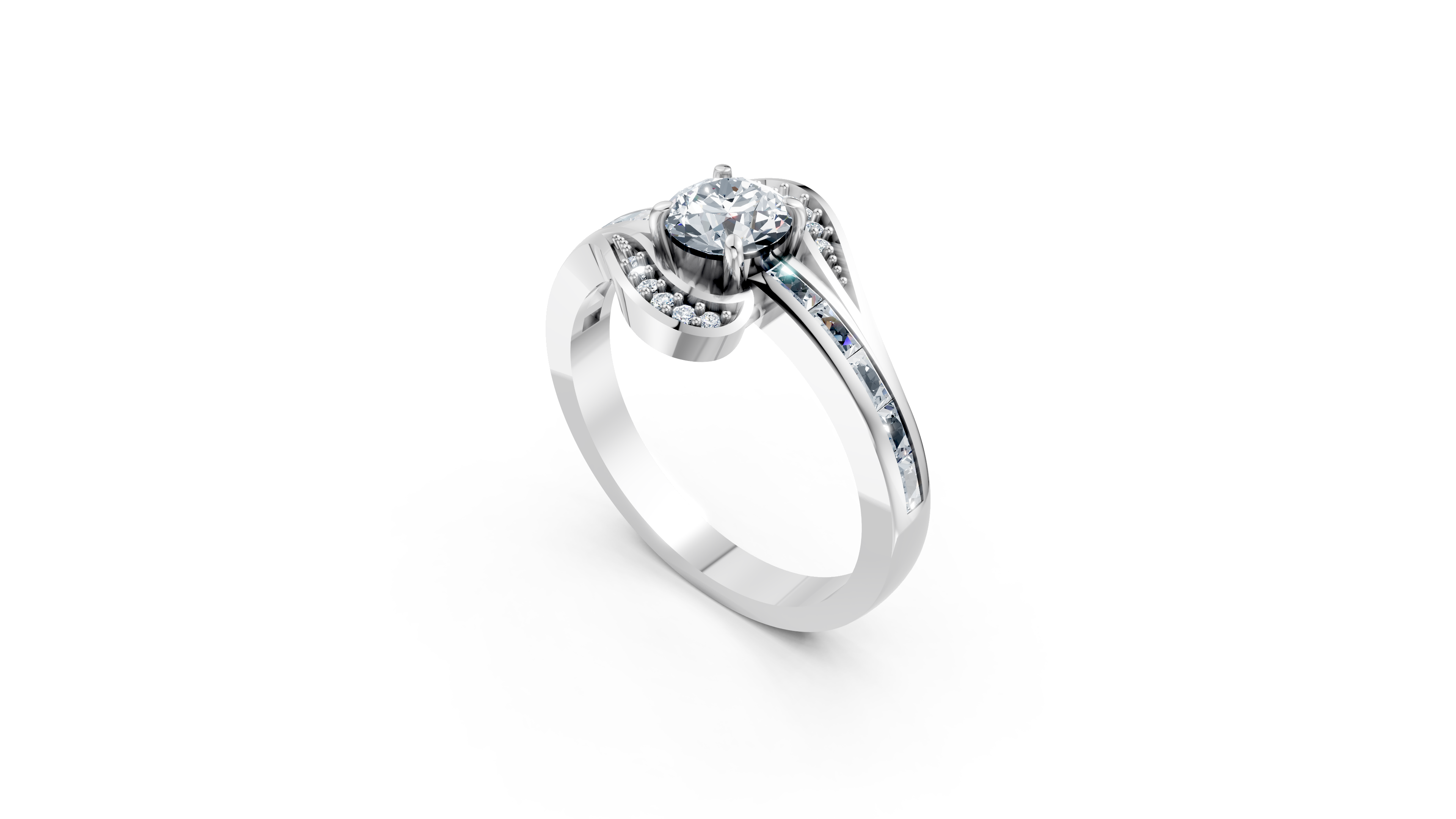Silver Twilight Wave Ring