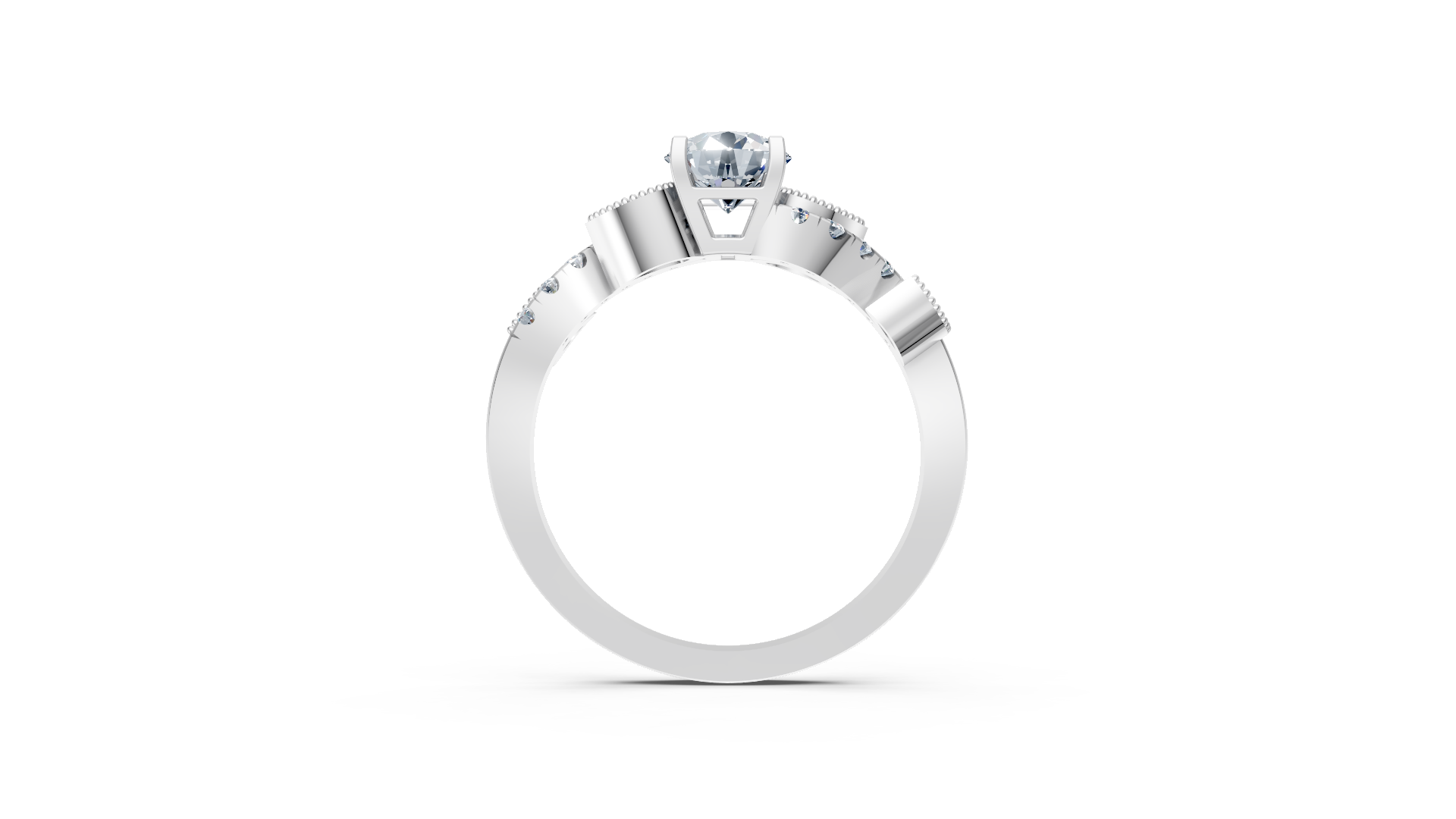 Silver Ivy Solitaire Ring